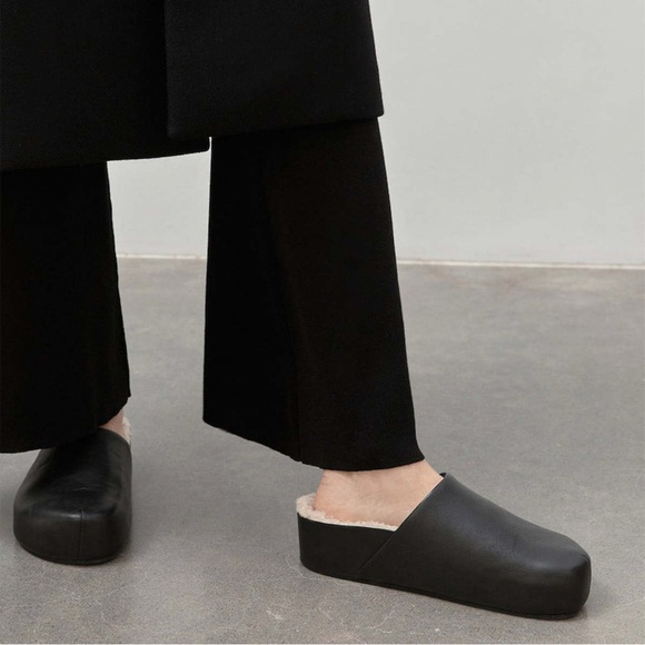 St. Agni Shearling Mules - Picture 1 of 9